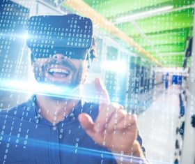 Man with glasses of virtual reality Stock Photo 07