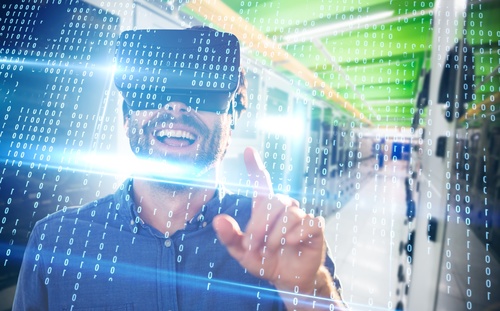 Man with glasses of virtual reality Stock Photo 07