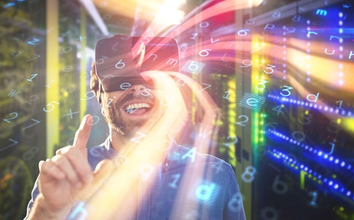 Man with glasses of virtual reality Stock Photo 09