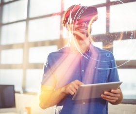 Man with glasses of virtual reality Stock Photo 10