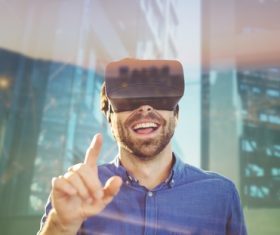Man with glasses of virtual reality Stock Photo 11