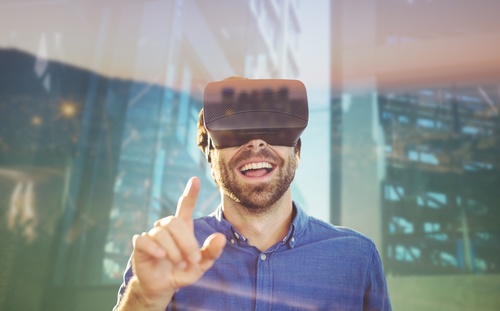 Man with glasses of virtual reality Stock Photo 11