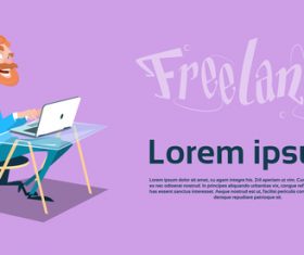 Man working business background vector 01