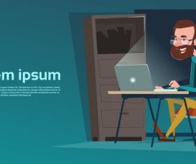 Man working business background vector 02