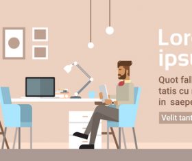 Man working business background vector 03