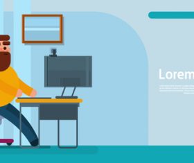 Man working business background vector 04