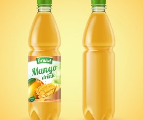 Mango drink bottle backage vector