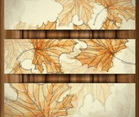 Maple leaf autumn banners hand drawn vector