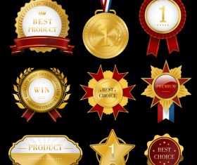 Medals and badges creative design vector