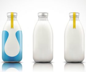 Milk with package bottle vector