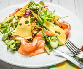 Mix fresh vegetable salad Stock Photo