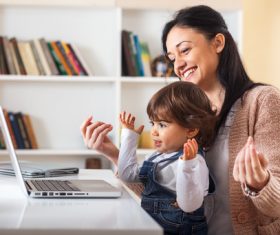 Mother and Baby Girl Stock Photo 03
