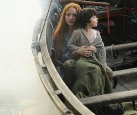 Mother and child on board Stock Photo