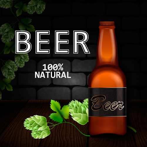 Natural beer background vectors