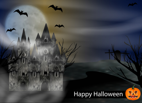 Night halloween background design vector 01