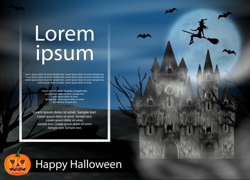 Night halloween background design vector 02