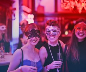 Nightclub party drinking woman Stock Photo