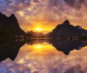 Norwegian Bay Sunrise Stock Photo