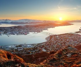 Norwegian Bay Town Stock Photo