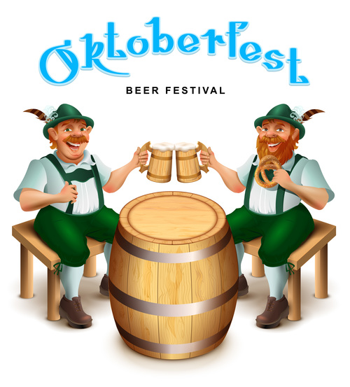 Oktoberfest beer fastival background vectors