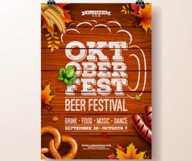 Oktoberfest flyer with poster template vector 01