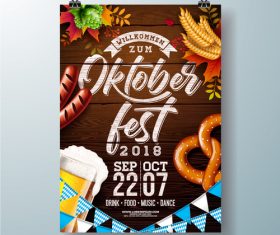Oktoberfest flyer with poster template vectors 01