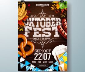 Oktoberfest flyer with poster template vectors 02