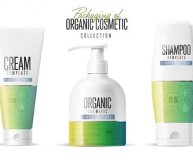 Organic cosmetics packaging design vector 01