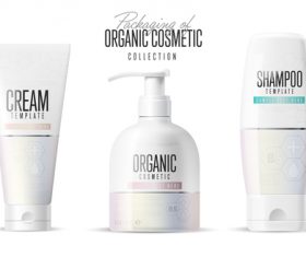 Organic cosmetics packaging design vector 02