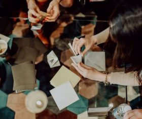 Origami girls Stock Photo 01