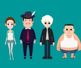 Original anime character set vector