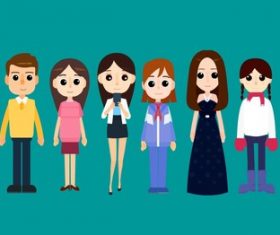 Original design animated character design material vector