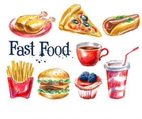 Painted fast food vector