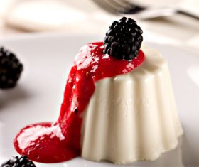 Panna cotta with fresh berries Stock Photo 01