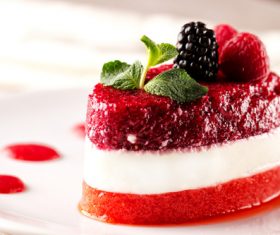 Panna cotta with fresh berries Stock Photo 03