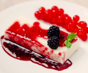 Panna cotta with fresh berries Stock Photo 04