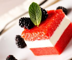 Panna cotta with fresh berries Stock Photo 05