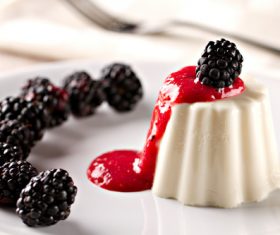 Panna cotta with fresh berries Stock Photo 07
