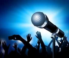 Party people with music background vector