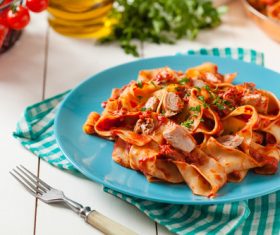 Pasta with tomato sauce Stock Photo