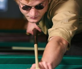 People playing billiards Stock Photo 01