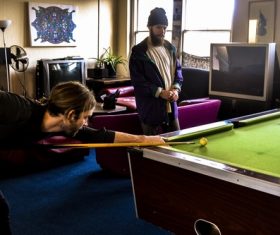 People playing billiards Stock Photo 03