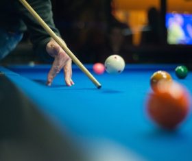 People playing billiards Stock Photo 04