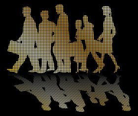 People shadow vector illustration