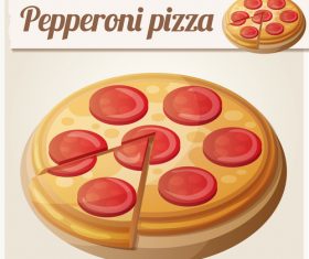Pepperoni pizza design vector