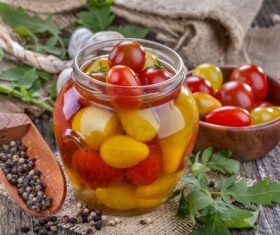 Pickled tomatoes Stock Photo