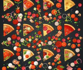 Pizza with Ingredients vector design