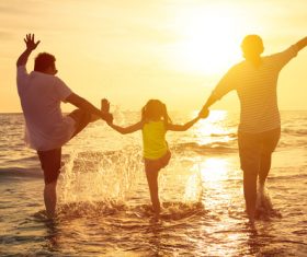 Playing by the sea Stock Photo