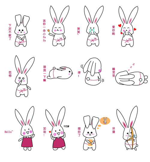 Rabbit expression pack vector material