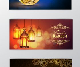 Ramadan kareem greenting cards desgin vector 04